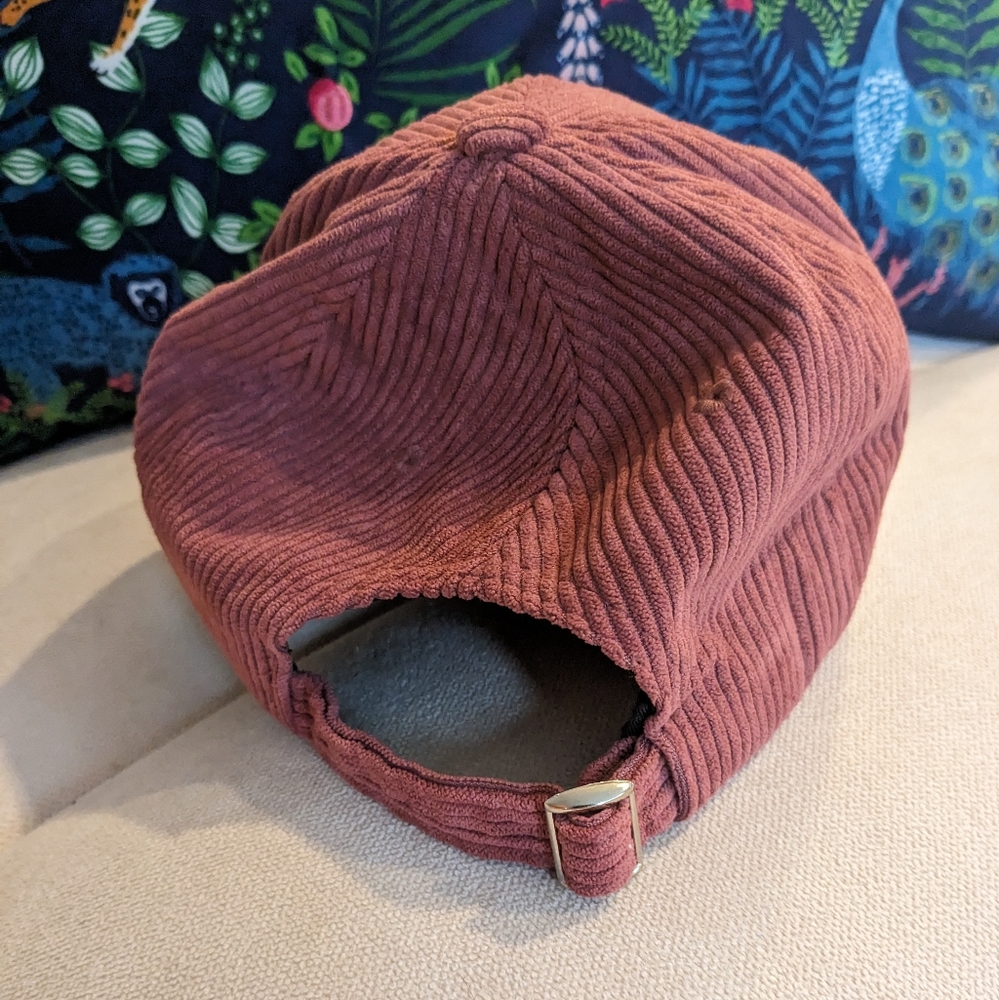 Handmade Hat, "Be Kind" maroon corduroy, unisex $20 - Picture 3 of 3